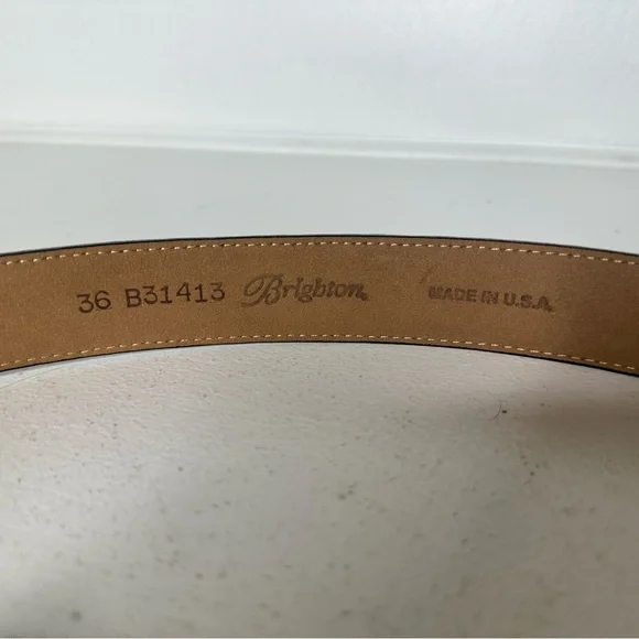 **SOLD**Brighton Black Embossed Leather Belt with Rhinestone Bow Buckle - Picture 4 of 4